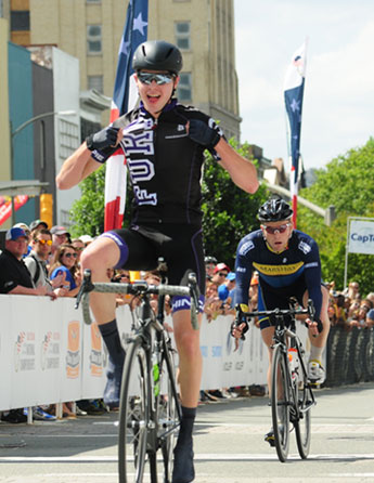 Charlie Hough raced to a national championship in the Criterium event.