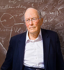 Charles Townes in 2014 in his Birge Hall office. (UC Berkeley photo by Elena Zhukova)